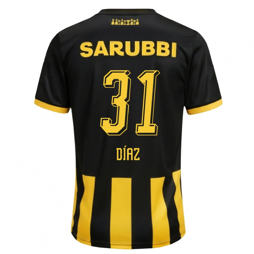 Danxen Hombre Camiseta Leandro Díaz #31 Negro Amarillo 1ª Equipación 2026/27 La Camisa