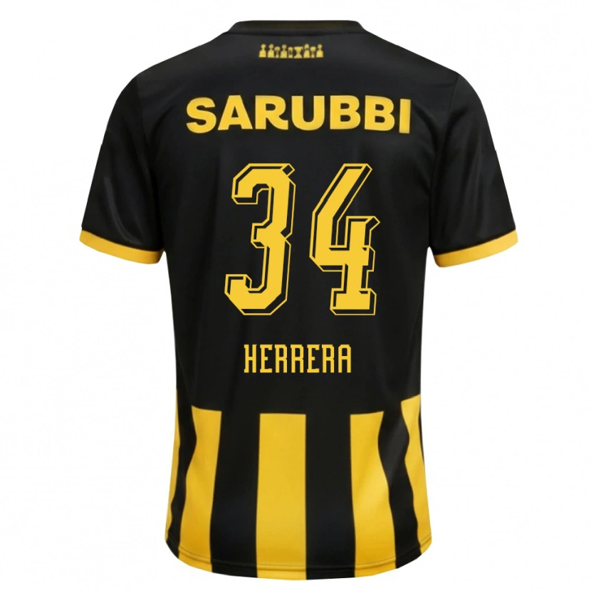 Danxen Hombre Camiseta Nahuel Herrera #34 Negro Amarillo 1ª Equipación 2026/27 La Camisa