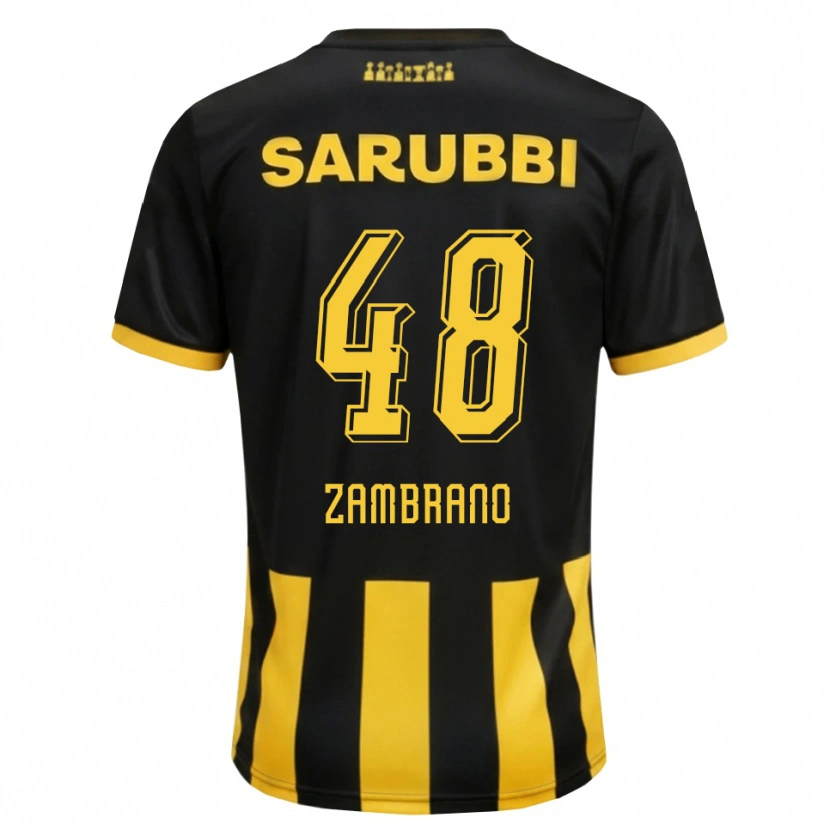 Danxen Hombre Camiseta Carlos Zambrano #48 Negro Amarillo 1ª Equipación 2026/27 La Camisa