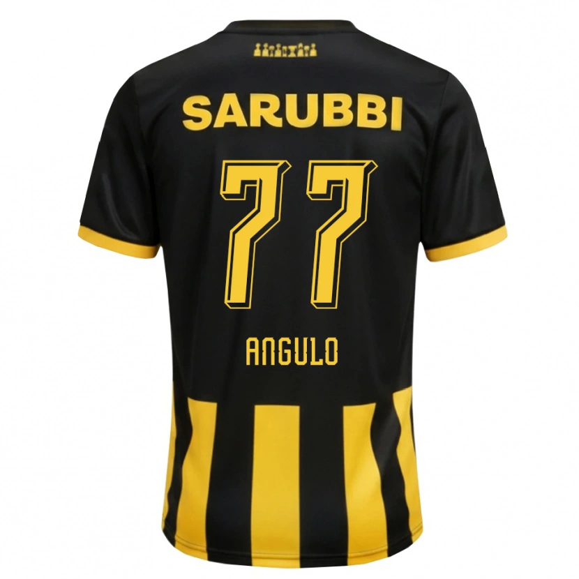 Danxen Hombre Camiseta Luis Angulo #77 Negro Amarillo 1ª Equipación 2026/27 La Camisa