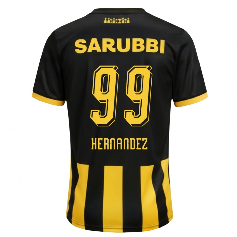 Danxen Hombre Camiseta Abel Hernández #99 Negro Amarillo 1ª Equipación 2026/27 La Camisa