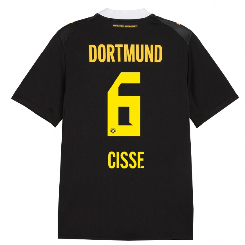 Danxen Hombre Camiseta Faroukou Cisse #6 Negro Rojo Amarillo 2ª Equipación 2026/27 La Camisa