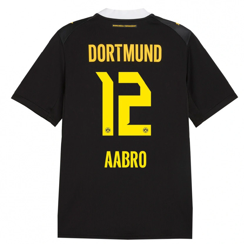 Danxen Hombre Camiseta Gustav Aabro #12 Negro Rojo Amarillo 2ª Equipación 2026/27 La Camisa