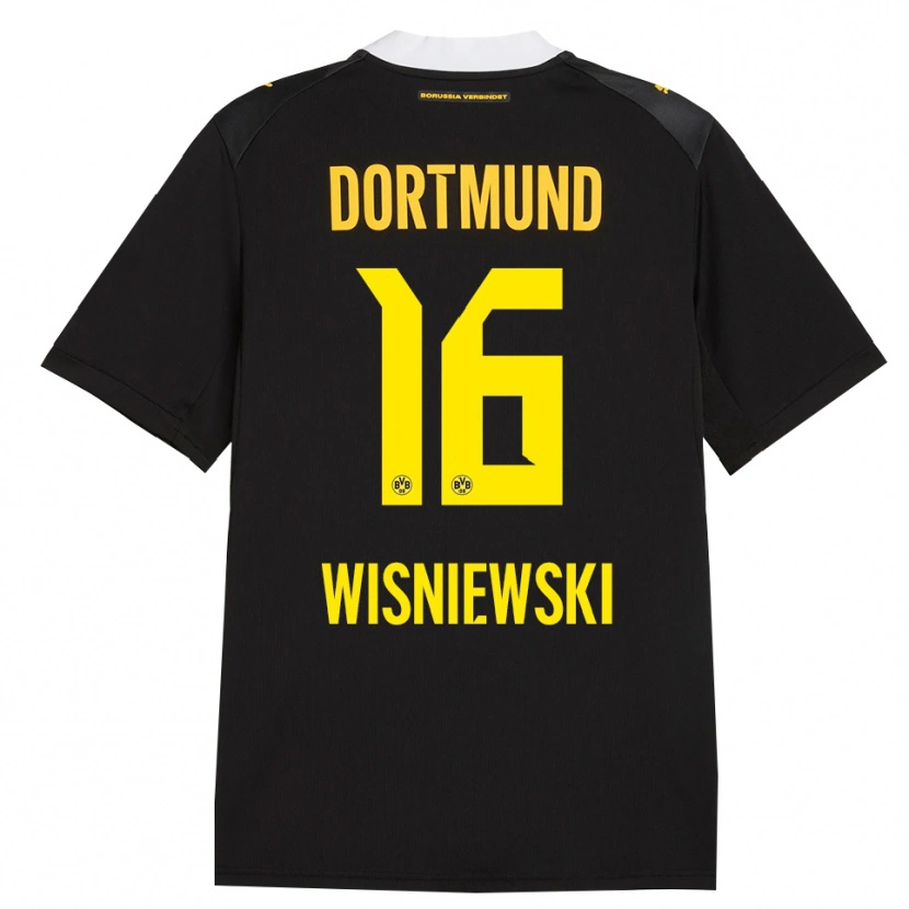 Danxen Hombre Camiseta Lucy Wisniewski #16 Negro Rojo Amarillo 2ª Equipación 2026/27 La Camisa
