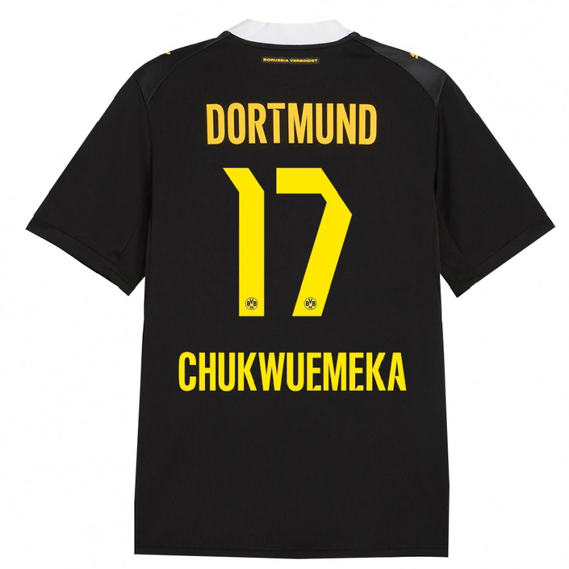 Danxen Hombre Camiseta Carney Chukwuemeka #17 Negro Rojo Amarillo 2ª Equipación 2026/27 La Camisa