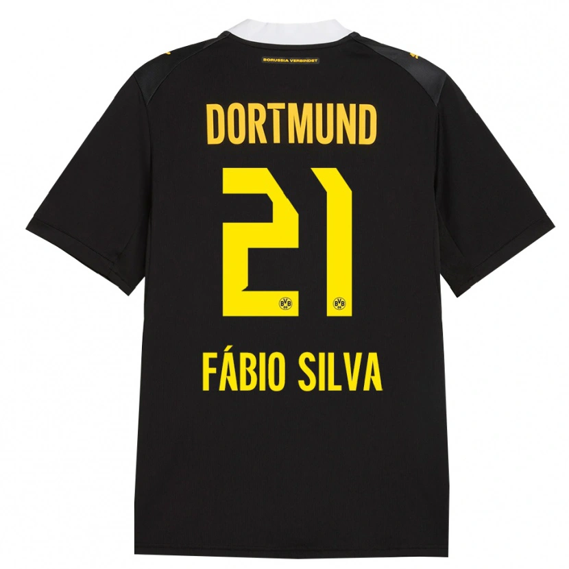Danxen Hombre Camiseta Fábio Silva #21 Negro Rojo Amarillo 2ª Equipación 2026/27 La Camisa