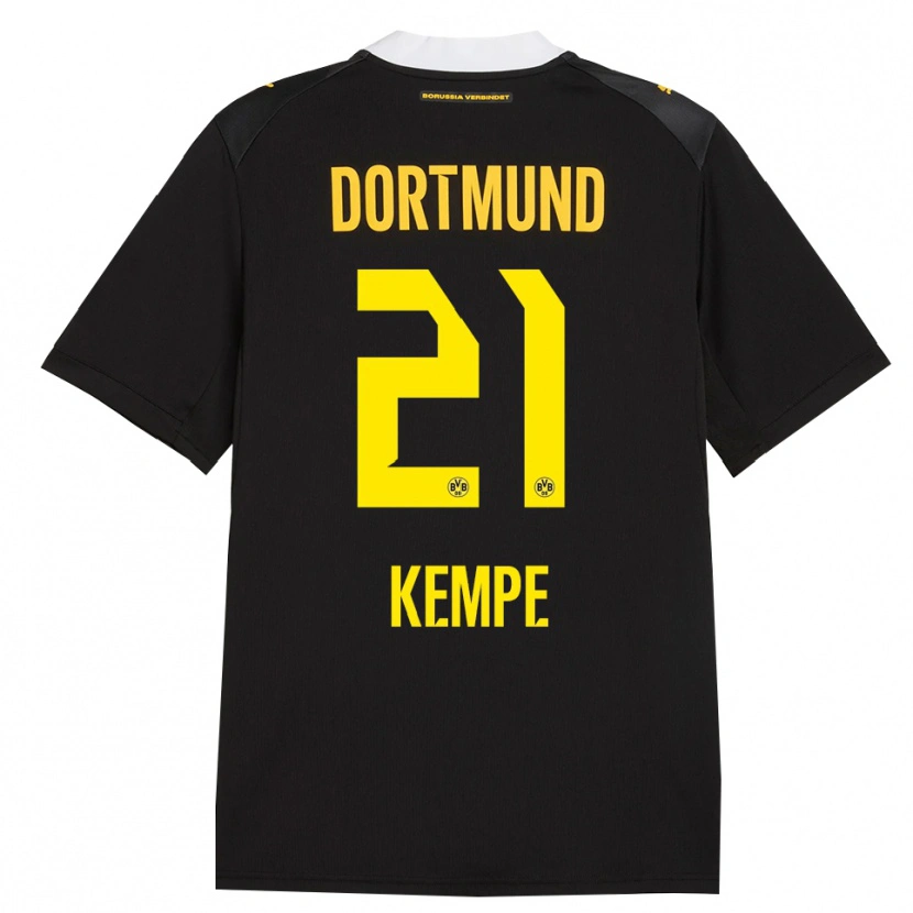 Danxen Hombre Camiseta Frederike Kempe #21 Negro Rojo Amarillo 2ª Equipación 2026/27 La Camisa