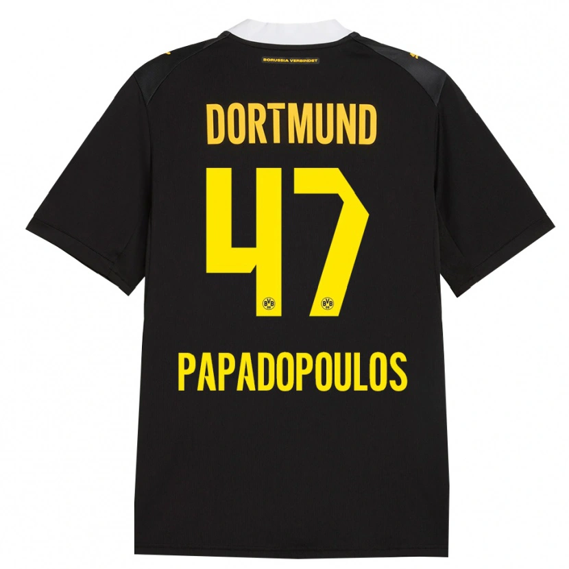 Danxen Hombre Camiseta Antonios Papadopoulos #47 Negro Rojo Amarillo 2ª Equipación 2026/27 La Camisa