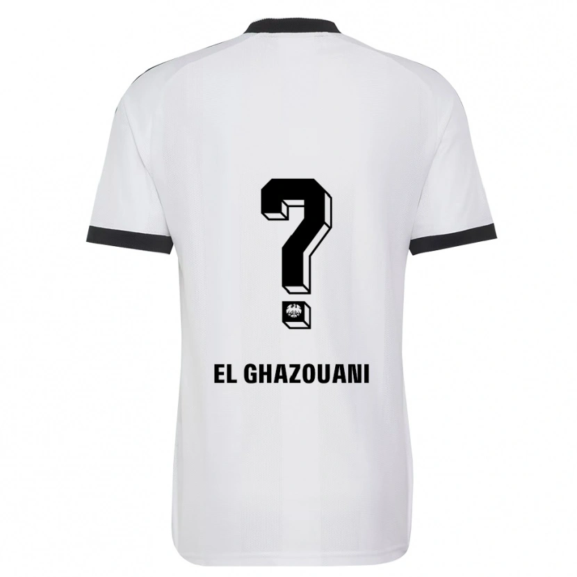 Danxen Hombre Camiseta Mohamed El Ghazouani #0 Blanco Negro 2ª Equipación 2026/27 La Camisa