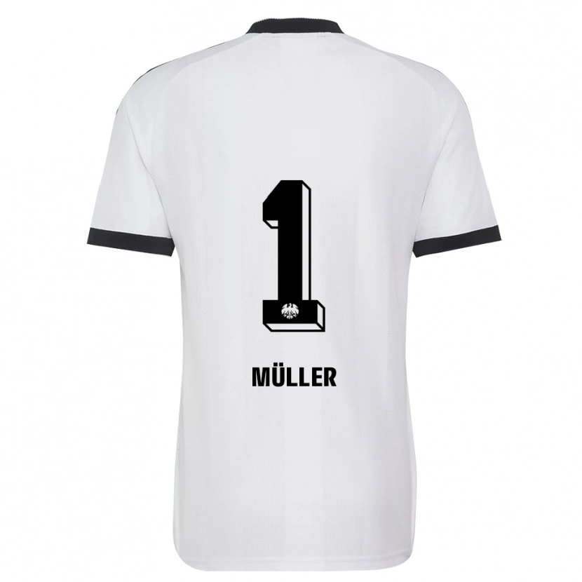 Danxen Hombre Camiseta Laurin Müller #1 Blanco Negro 2ª Equipación 2026/27 La Camisa