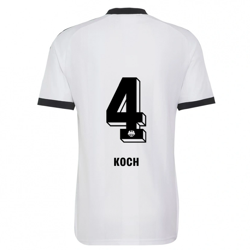 Danxen Hombre Camiseta Robin Koch #4 Blanco Negro 2ª Equipación 2026/27 La Camisa