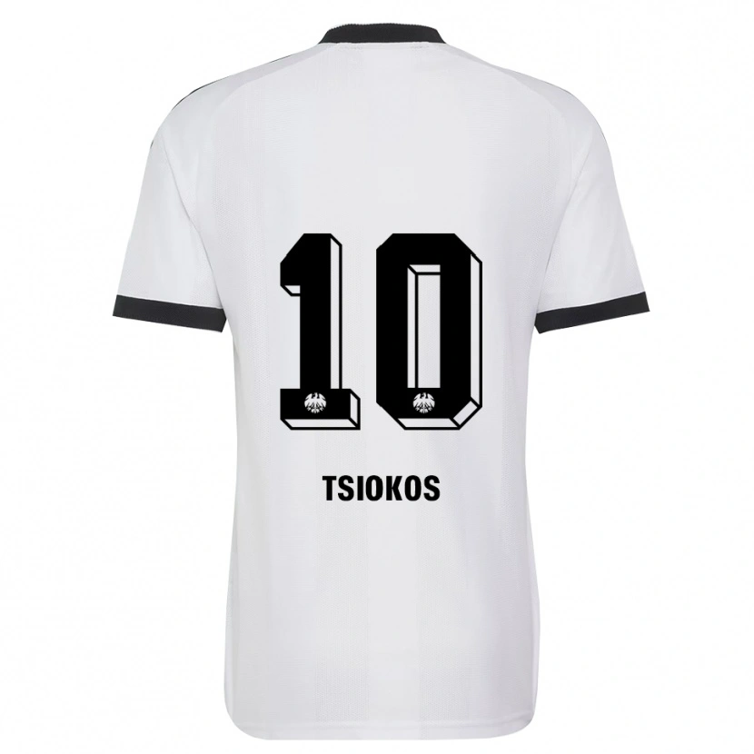 Danxen Hombre Camiseta Leonidas Ilias Tsiokos #10 Blanco Negro 2ª Equipación 2026/27 La Camisa