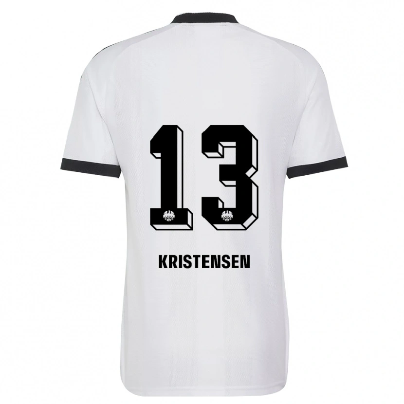 Danxen Hombre Camiseta Rasmus Kristensen #13 Blanco Negro 2ª Equipación 2026/27 La Camisa
