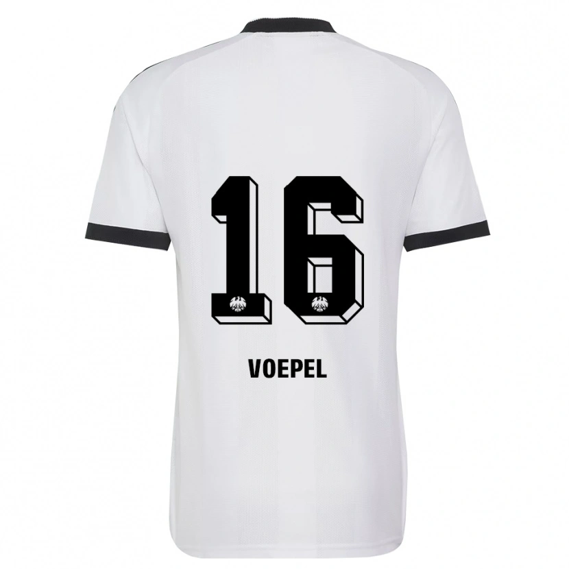 Danxen Hombre Camiseta Lukas Voepel #16 Blanco Negro 2ª Equipación 2026/27 La Camisa