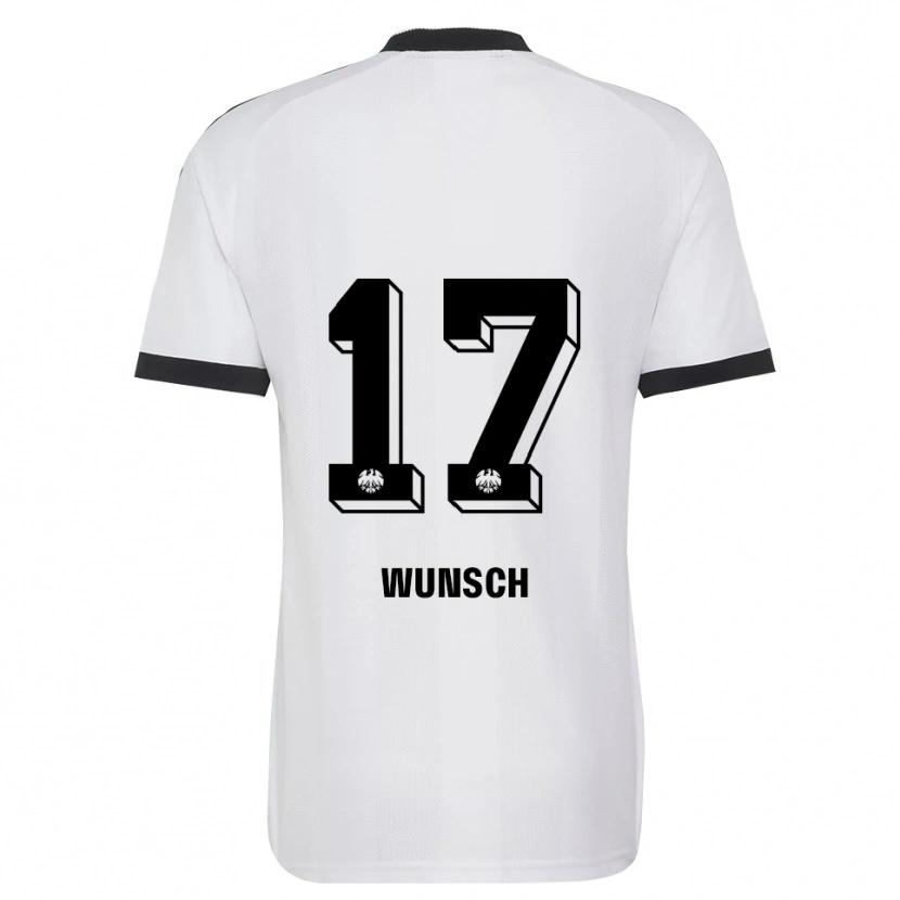 Danxen Hombre Camiseta Paul Wünsch #17 Blanco Negro 2ª Equipación 2026/27 La Camisa