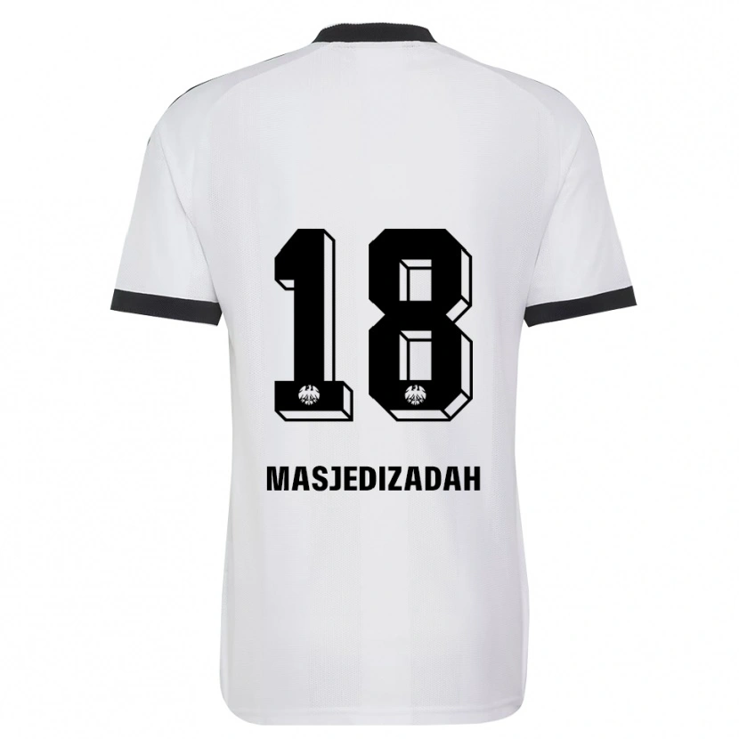 Danxen Hombre Camiseta Abolfazl Masjedizadah #18 Blanco Negro 2ª Equipación 2026/27 La Camisa