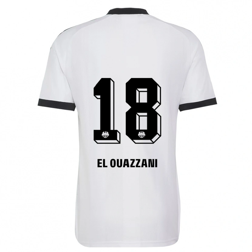 Danxen Hombre Camiseta Nadir El Ouazzani #18 Blanco Negro 2ª Equipación 2026/27 La Camisa