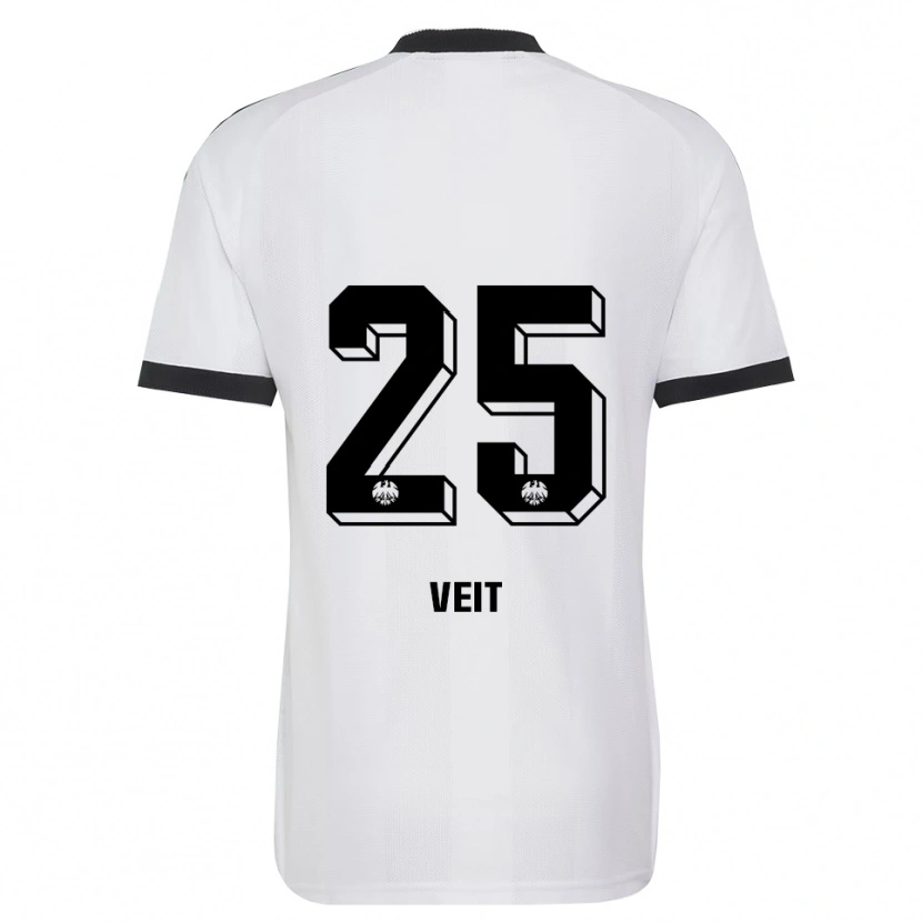 Danxen Hombre Camiseta Jella Veit #25 Blanco Negro 2ª Equipación 2026/27 La Camisa