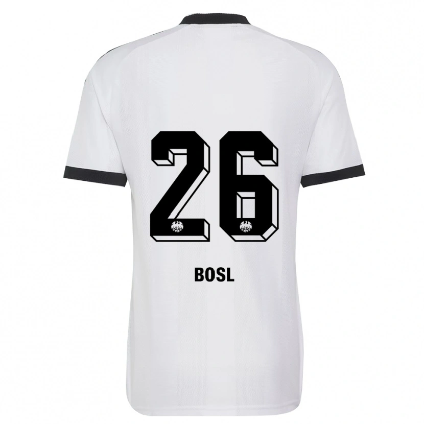Danxen Hombre Camiseta Cara Bosl #26 Blanco Negro 2ª Equipación 2026/27 La Camisa