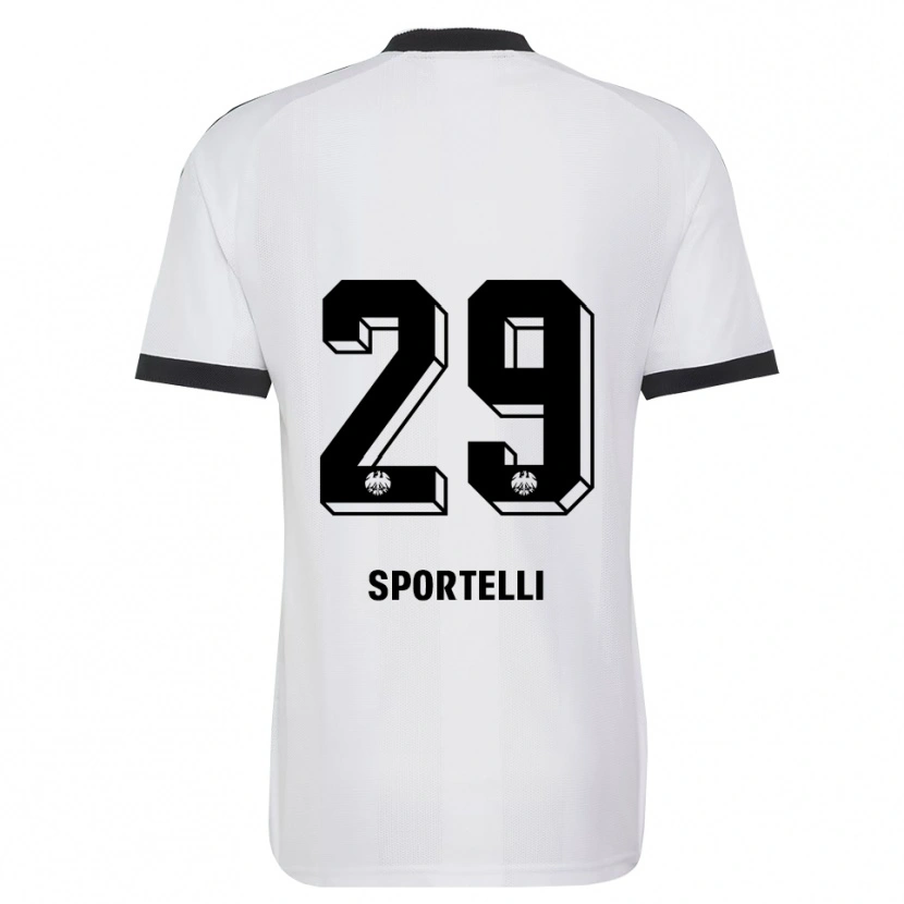 Danxen Hombre Camiseta Flavio Sportelli #29 Blanco Negro 2ª Equipación 2026/27 La Camisa