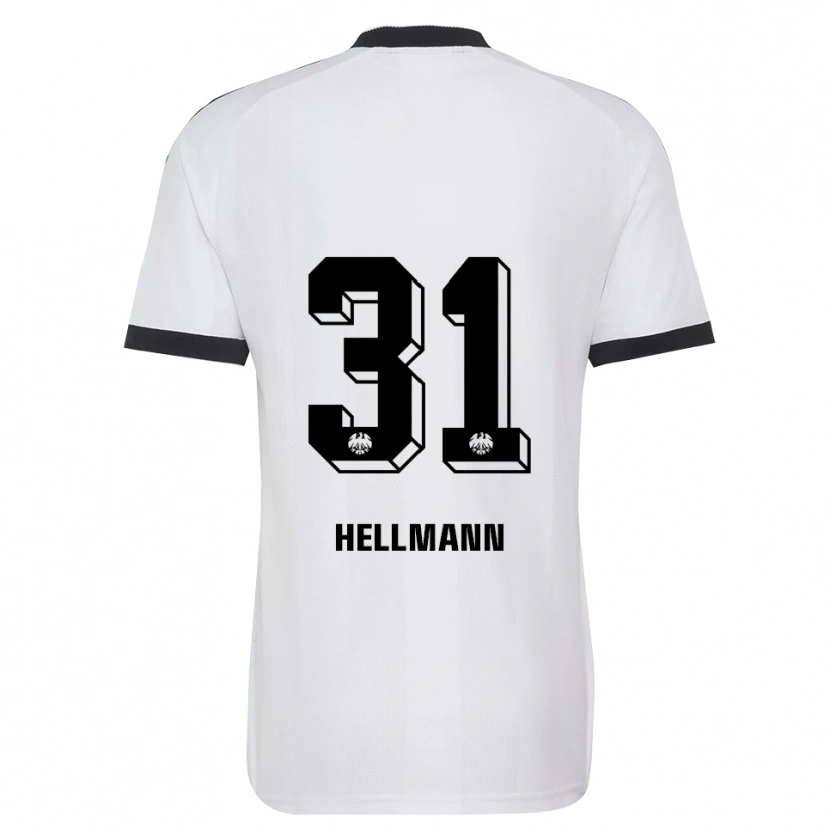 Danxen Hombre Camiseta Melvin Hellmann #31 Blanco Negro 2ª Equipación 2026/27 La Camisa