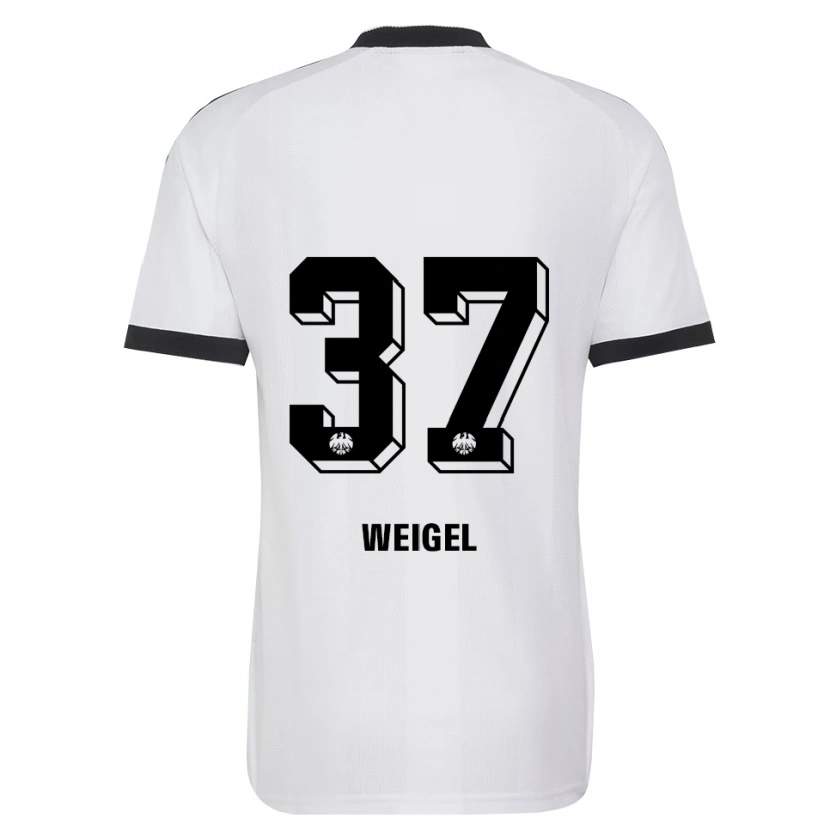 Danxen Hombre Camiseta Tobias Weigel #37 Blanco Negro 2ª Equipación 2026/27 La Camisa