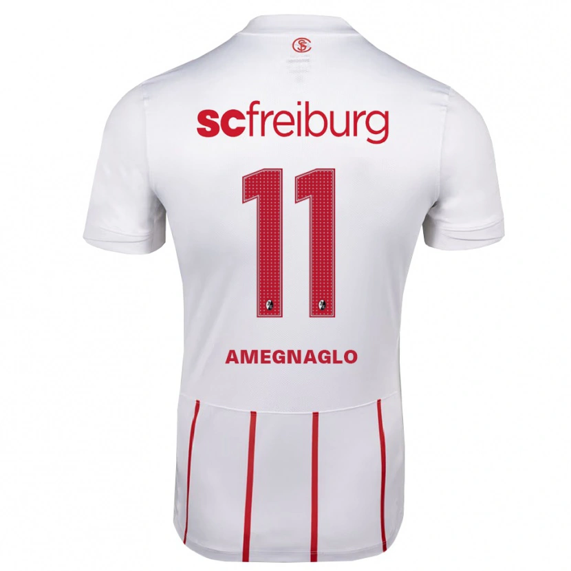 Danxen Hombre Camiseta David Amegnaglo #11 Blanco Rojo Amarillo 2ª Equipación 2026/27 La Camisa