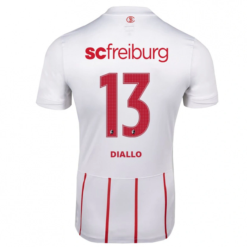 Danxen Hombre Camiseta Thierno Diallo #13 Blanco Rojo Amarillo 2ª Equipación 2026/27 La Camisa