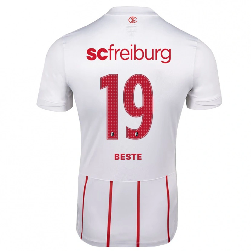 Danxen Hombre Camiseta Niklas Beste #19 Blanco Rojo Amarillo 2ª Equipación 2026/27 La Camisa