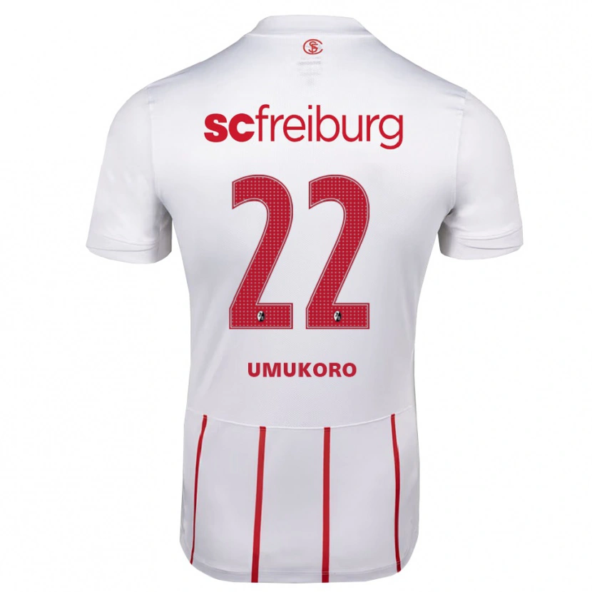Danxen Hombre Camiseta Jayden Umukoro #22 Blanco Rojo Amarillo 2ª Equipación 2026/27 La Camisa