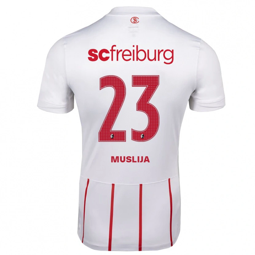 Danxen Hombre Camiseta Florent Muslija #23 Blanco Rojo Amarillo 2ª Equipación 2026/27 La Camisa