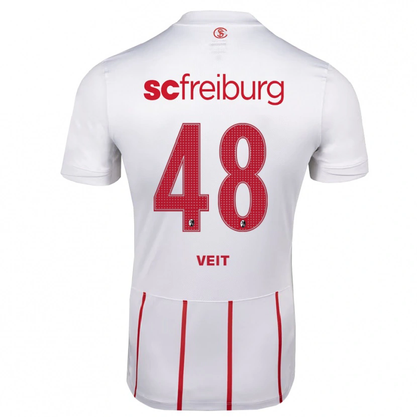 Danxen Hombre Camiseta Jannik Veit #48 Blanco Rojo Amarillo 2ª Equipación 2026/27 La Camisa