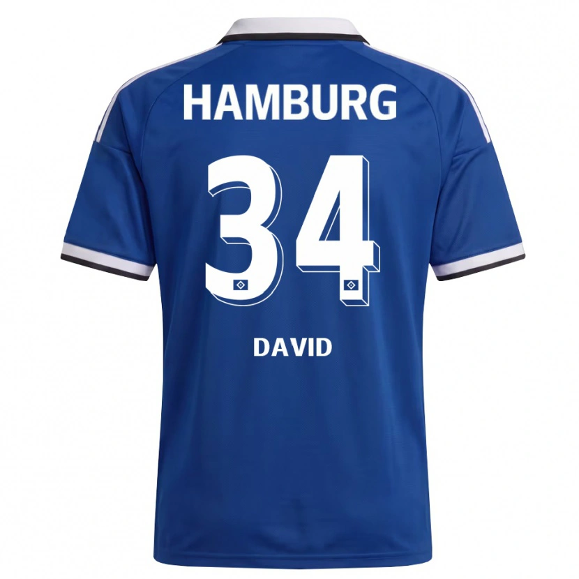 Danxen Hombre Camiseta Jonas David #34 Blanco Azul 2ª Equipación 2026/27 La Camisa