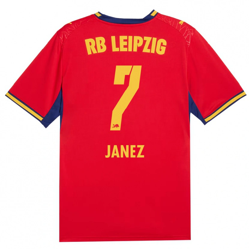 Danxen Hombre Camiseta Korina Lara Janež #7 Azul Real Rojo Amarillo 2ª Equipación 2026/27 La Camisa