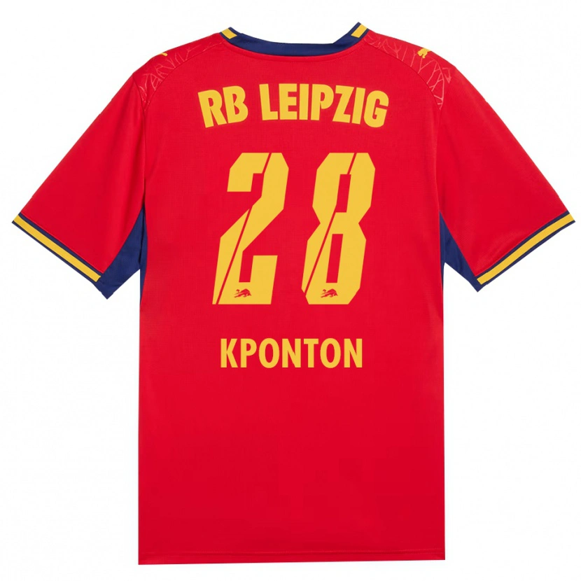 Danxen Hombre Camiseta Marwan Kponton #28 Azul Real Rojo Amarillo 2ª Equipación 2026/27 La Camisa