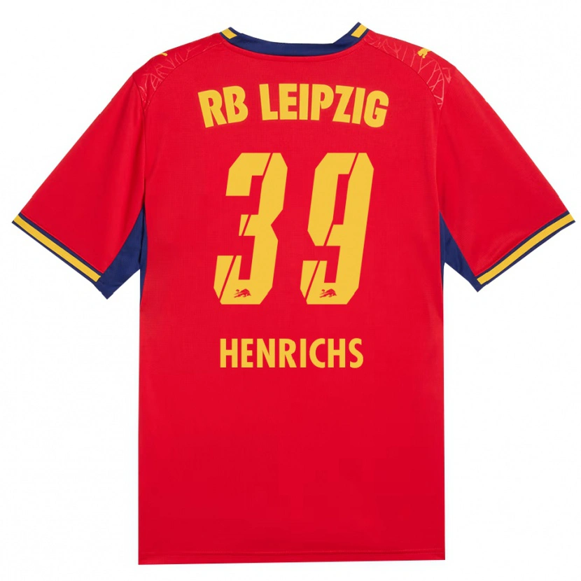 Danxen Hombre Camiseta Benjamin Henrichs #39 Azul Real Rojo Amarillo 2ª Equipación 2026/27 La Camisa