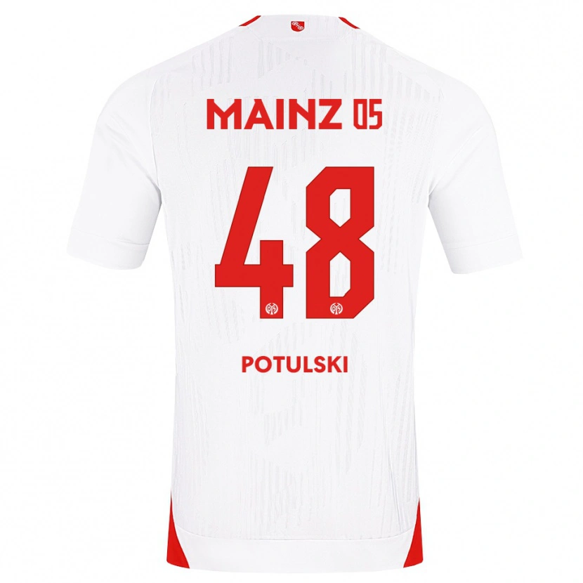 Danxen Hombre Camiseta Kacper Potulski #48 Blanco Rojo Amarillo 2ª Equipación 2026/27 La Camisa