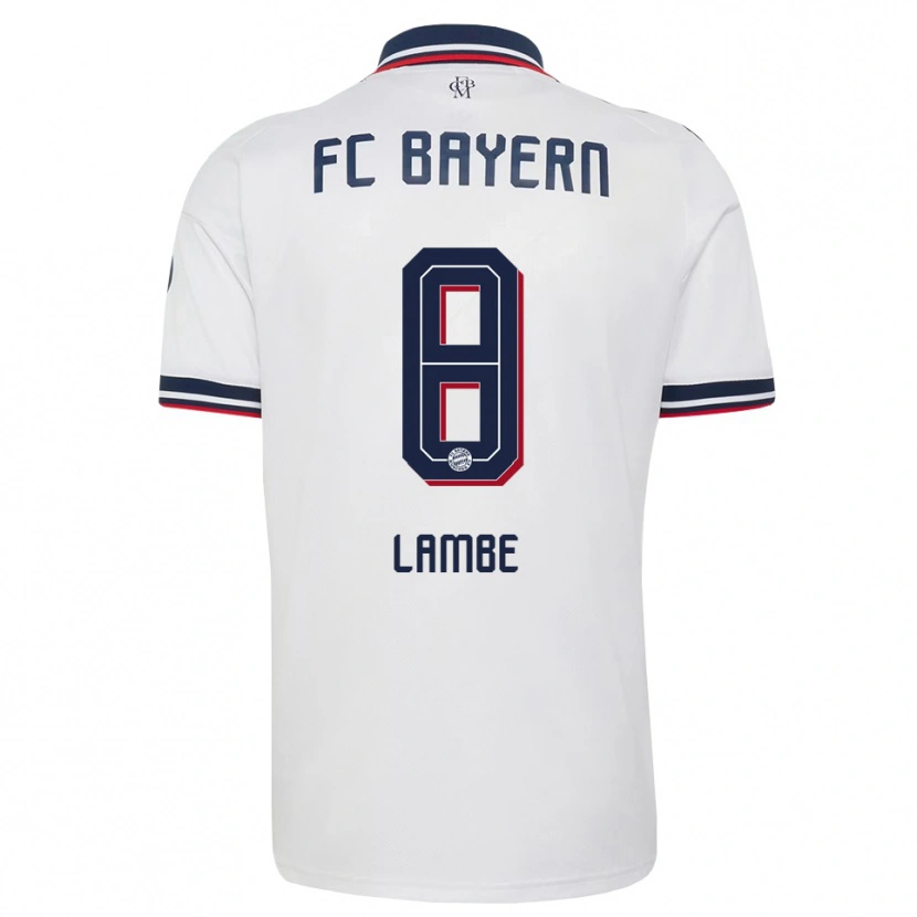Danxen Hombre Camiseta Allen Junior Lambé #8 Gris Blanco Rojo 2ª Equipación 2026/27 La Camisa