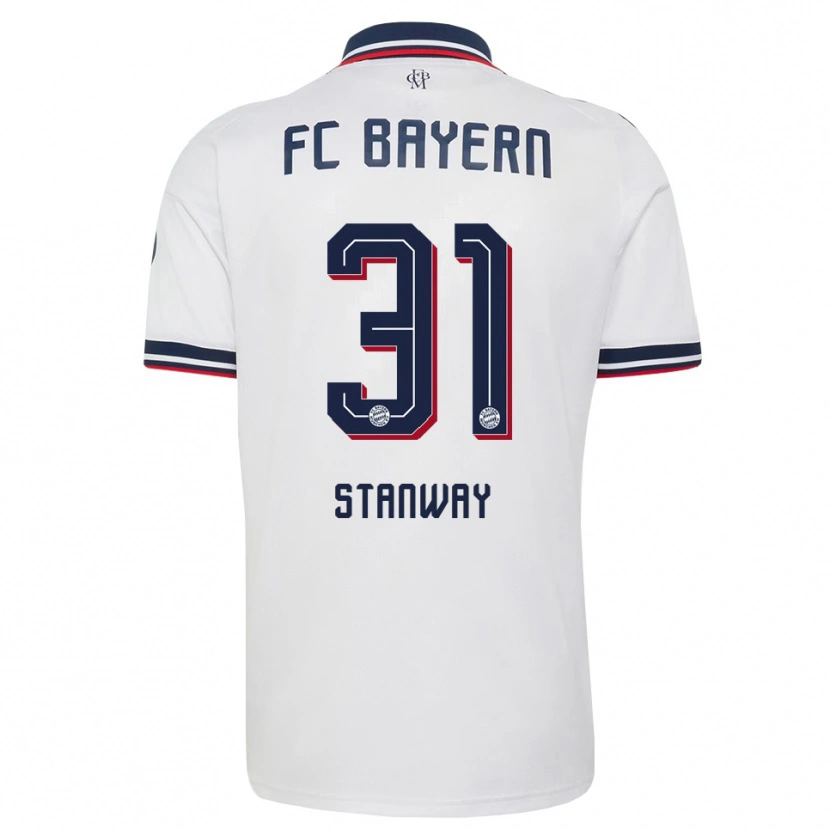 Danxen Hombre Camiseta Georgia Stanway #31 Gris Blanco Rojo 2ª Equipación 2026/27 La Camisa
