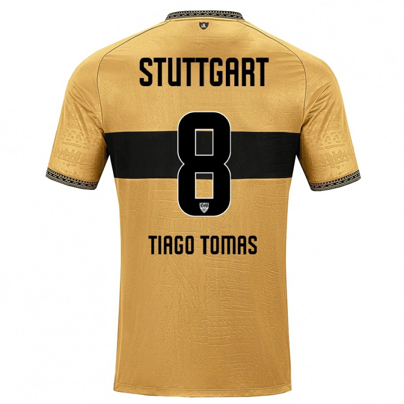 Danxen Hombre Camiseta Tiago Tomás #8 Blanco Negro Marrón 2ª Equipación 2026/27 La Camisa