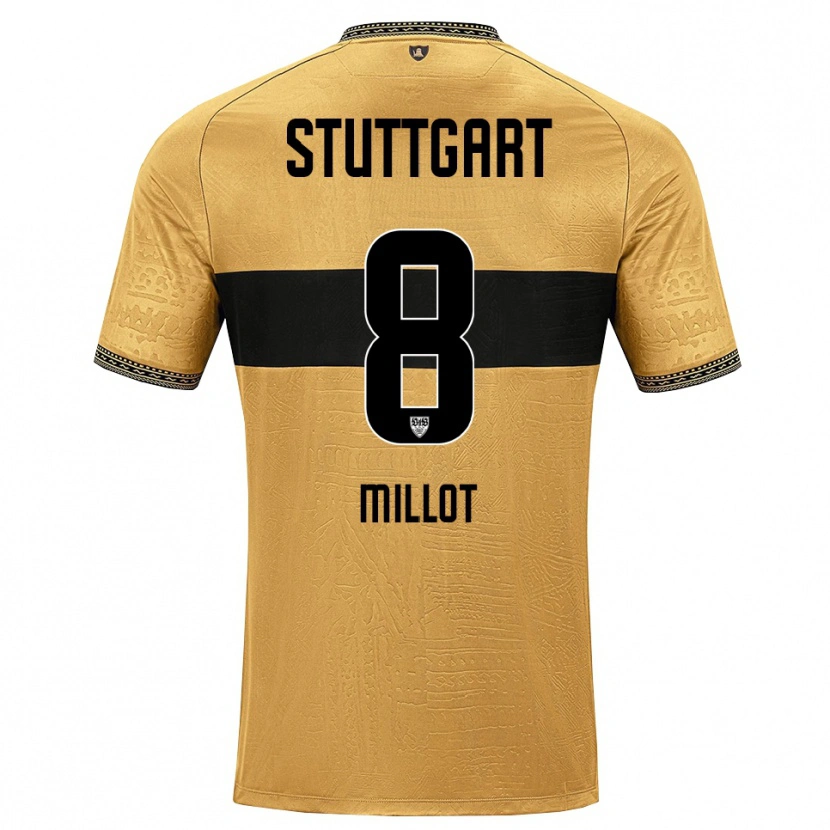 Danxen Hombre Camiseta Enzo Millot #8 Blanco Negro Marrón 2ª Equipación 2026/27 La Camisa