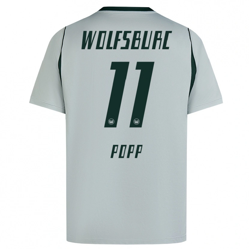 Danxen Hombre Camiseta Alexandra Popp #11 Verde Gris 2ª Equipación 2026/27 La Camisa