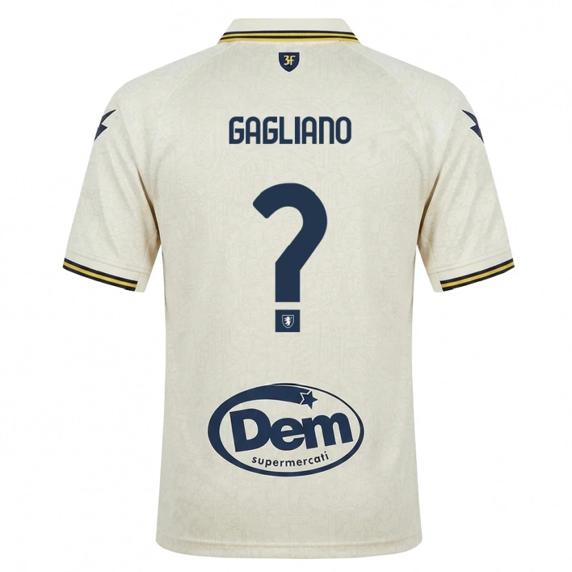 Danxen Hombre Camiseta Mattia Gagliano #0 Oldlace Amarillo Negro 2ª Equipación 2026/27 La Camisa