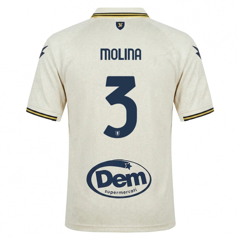 Danxen Hombre Camiseta Francesco Molina #3 Oldlace Amarillo Negro 2ª Equipación 2026/27 La Camisa