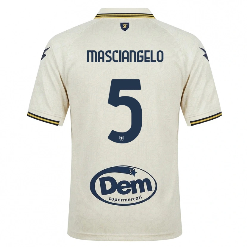 Danxen Hombre Camiseta Edoardo Masciangelo #5 Oldlace Amarillo Negro 2ª Equipación 2026/27 La Camisa