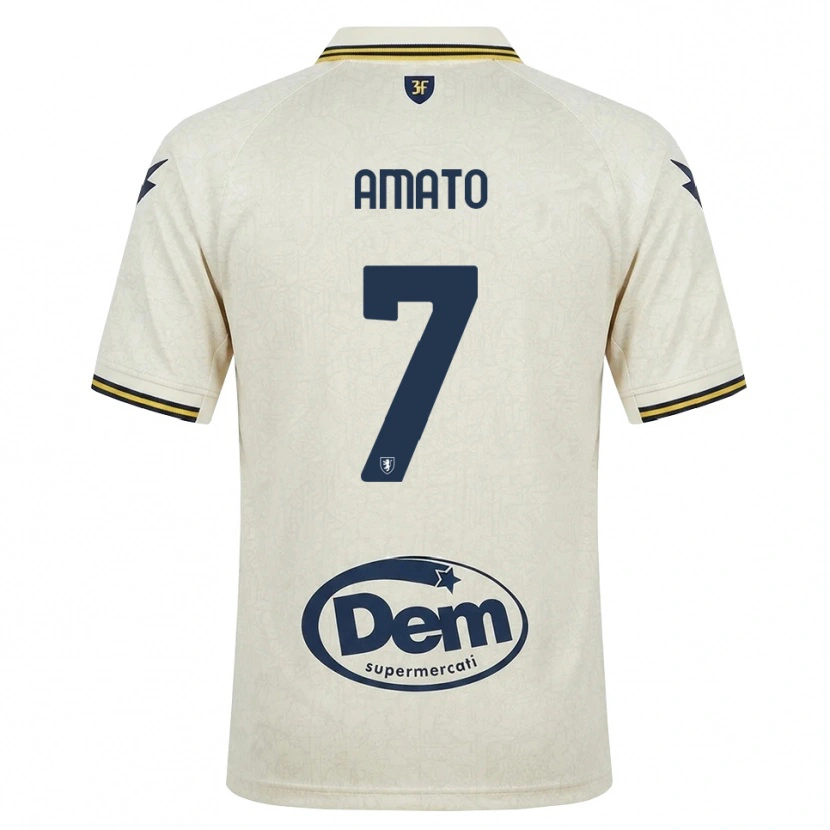 Danxen Hombre Camiseta Leonardo Amato #7 Oldlace Amarillo Negro 2ª Equipación 2026/27 La Camisa