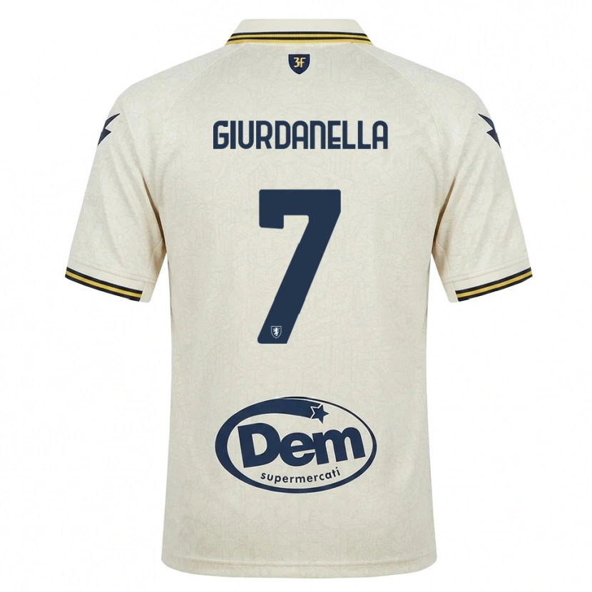 Danxen Hombre Camiseta Lorenzo Giurdanella #7 Oldlace Amarillo Negro 2ª Equipación 2026/27 La Camisa