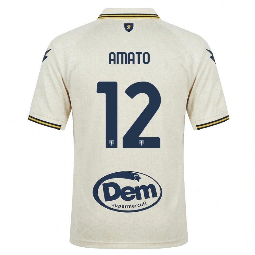 Danxen Hombre Camiseta Luca Amato #12 Oldlace Amarillo Negro 2ª Equipación 2026/27 La Camisa
