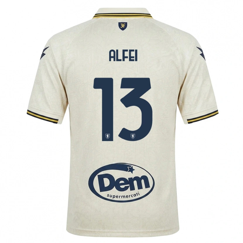Danxen Hombre Camiseta Francesco Alfei #13 Oldlace Amarillo Negro 2ª Equipación 2026/27 La Camisa