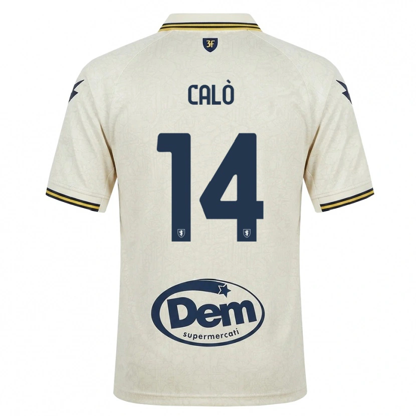 Danxen Hombre Camiseta Giacomo Calò #14 Oldlace Amarillo Negro 2ª Equipación 2026/27 La Camisa